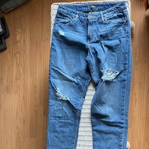 Express Blue Distressed Boyfriend Jeans